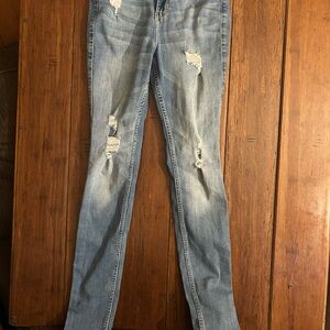 Hollister Blue Skinny Jeans Distressed Casual